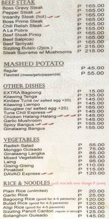 Barbecue Boss Menu, Menu for Barbecue Boss, Banilad, Cebu City - Zomato ...