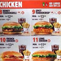 Burger King Menu Menu For Burger King Brickfields Kuala Lumpur