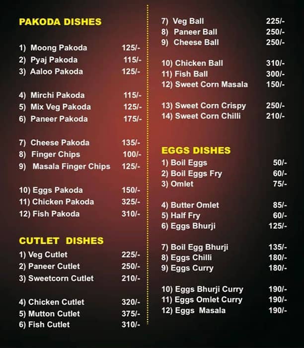 Mana Bar & Restaurant menu
