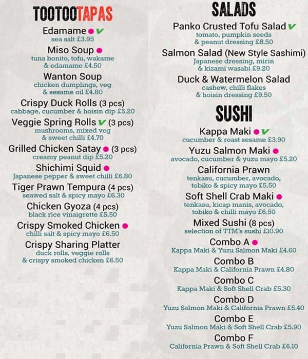 Tootoomoo Menu, Menu for Tootoomoo, Crouch End, London Zomato UK