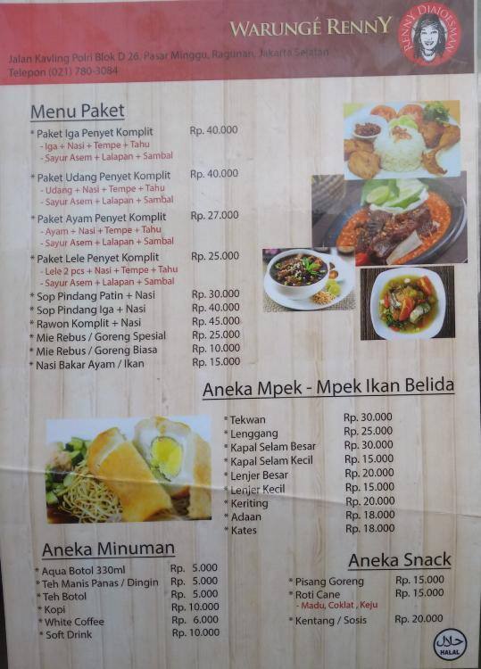  Warung  Renny Menu Menu untuk  Warung  Renny Jagakarsa 