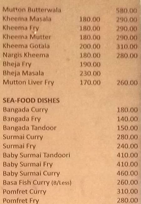 Neelam Restaurant menu