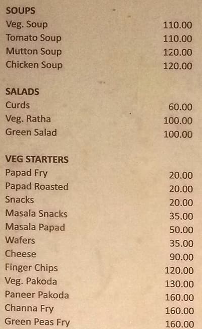 Neelam Restaurant menu