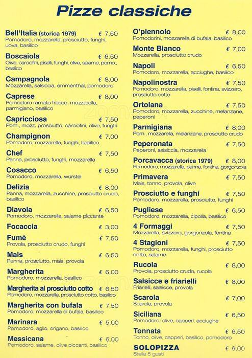 Menu di SoloPizza 