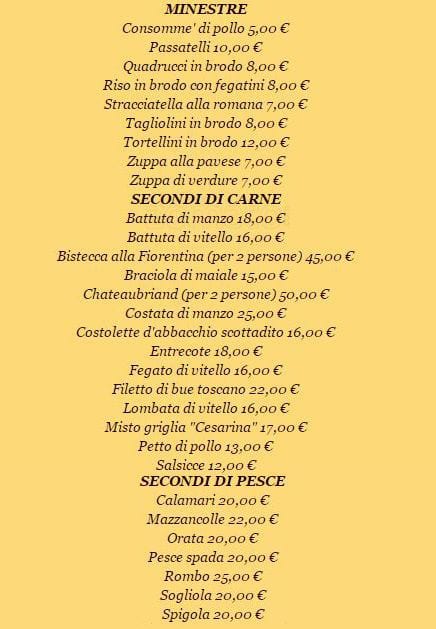 Menu di Cesarina 