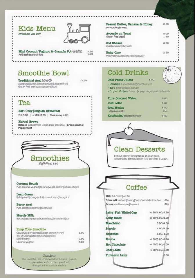 Beans & Greens Organic Cafe Menu Urbanspoon/Zomato