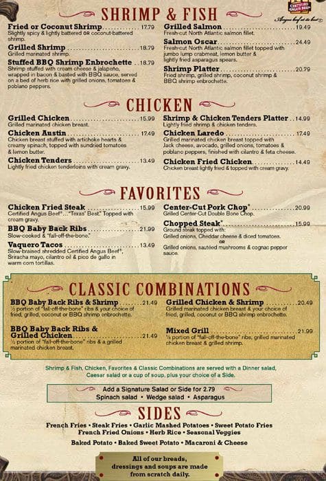 saltgrass steakhouse menu