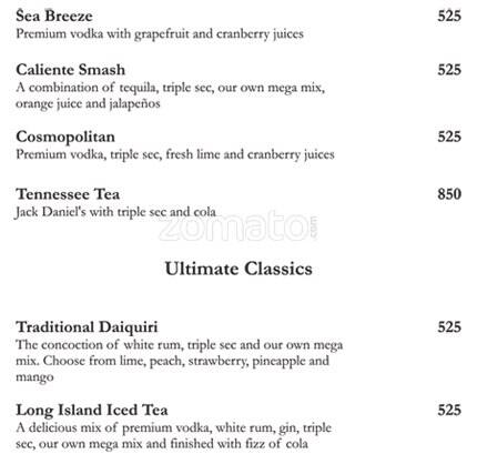 Ruby's Bar & Grill menu