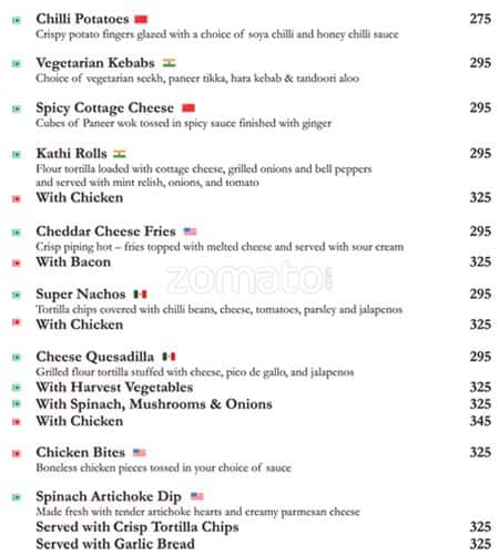 Ruby's Bar & Grill menu