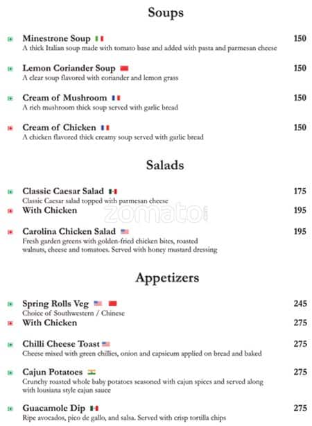 Ruby's Bar & Grill menu