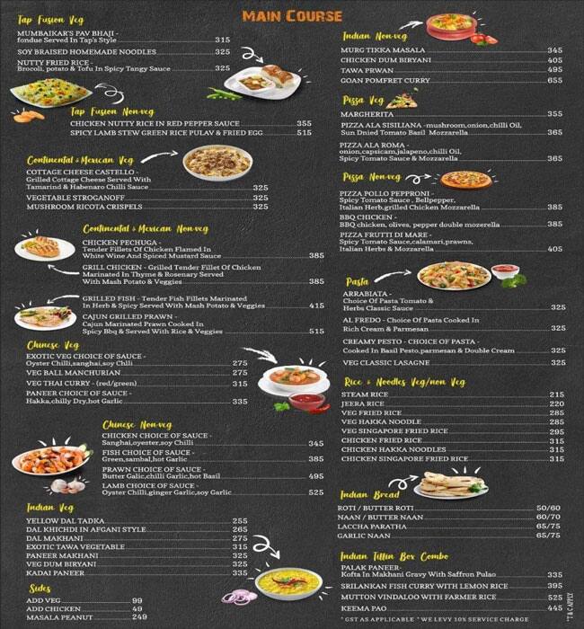 TAP menu