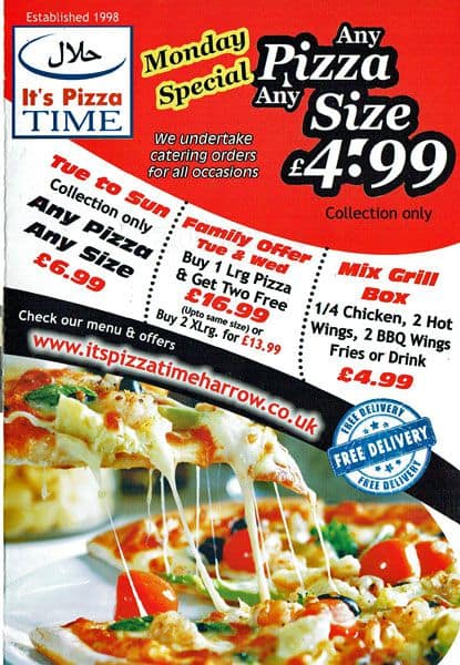It's Pizza Time Ltd menu