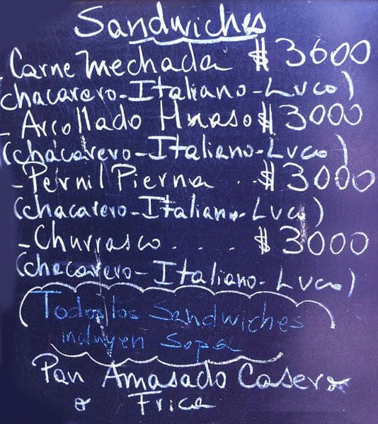 Carta de Bar de Rene
