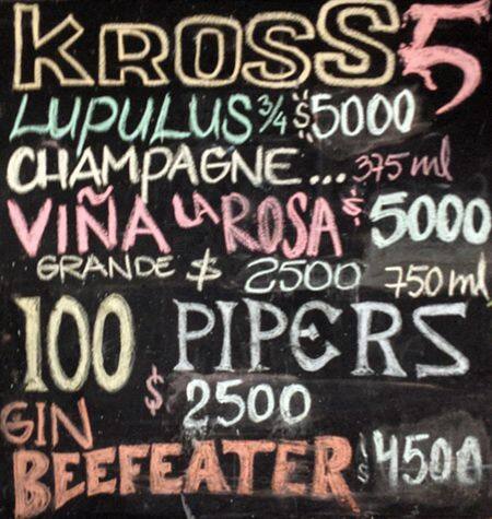 Carta de Bar de Rene