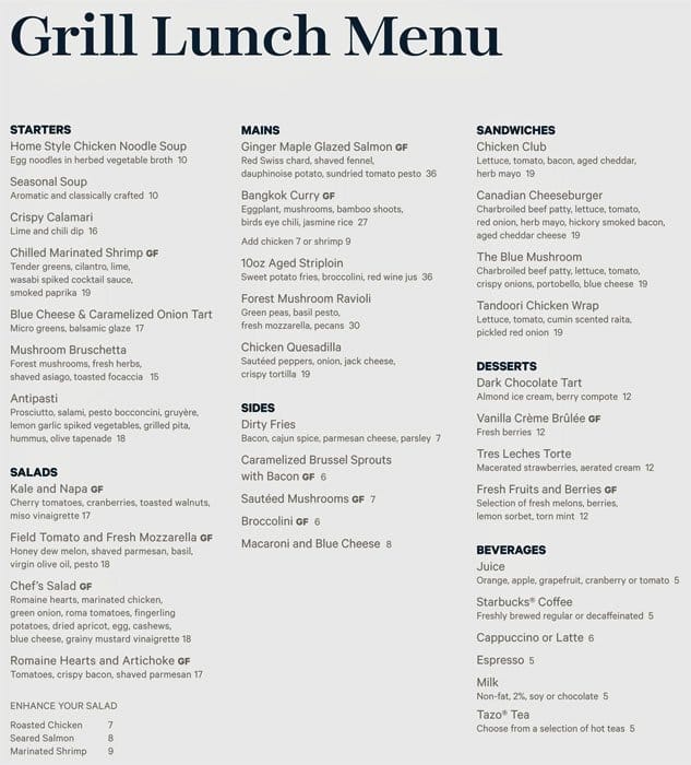 breakfast sheraton hotel menu