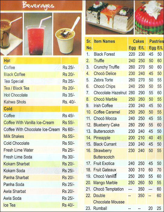 Menu at The Bakers, Pune, Sr No 7/1