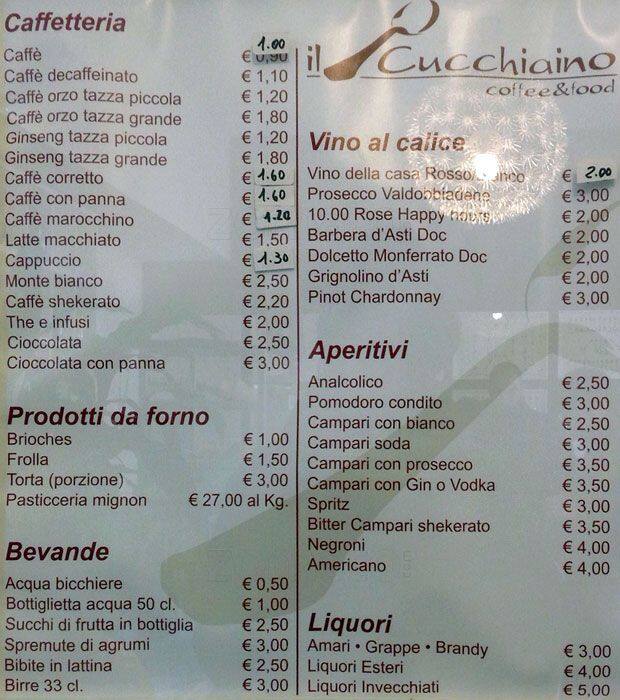 Menu di Il Cucchiaino 