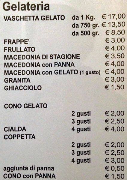 Menu di Il Cucchiaino 