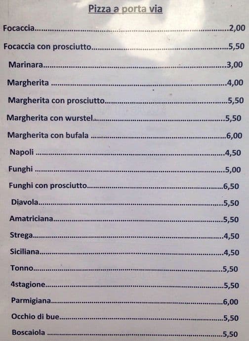 Menu di Pizza e Pizzichi 