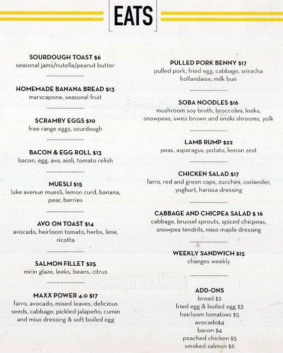 The Baron a Sydney Foto del Menu con Prezzi Urbanspoon/Zomato