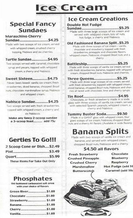 Menu at Lindy's Chili & Gertie's Ice Cream restaurant, Bridgeview, W ...