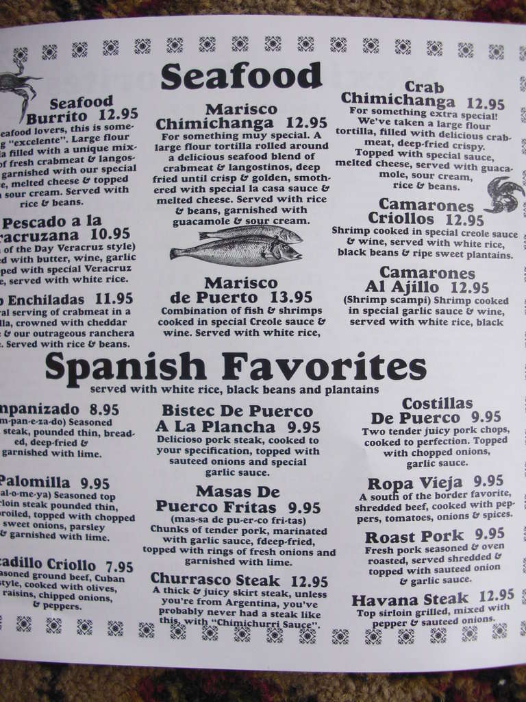 Menu At El Paso Restaurant Coral Springs