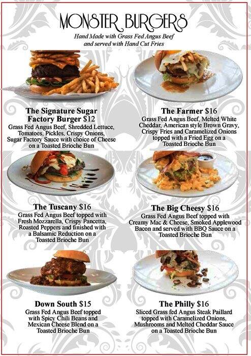 Menu At Sugar Factory Restaurant Orlando International Dr 70
