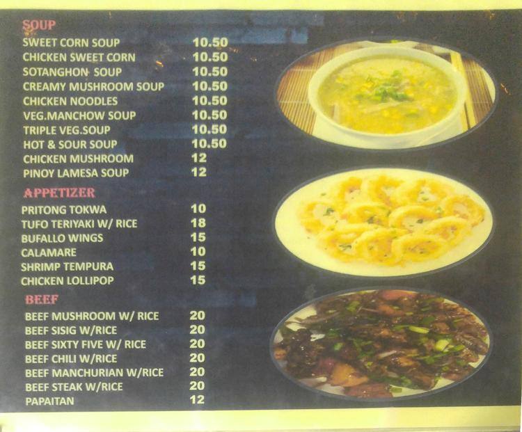 Pinoy Lamesa Menu Menu For Pinoy Lamesa Town Centre Al