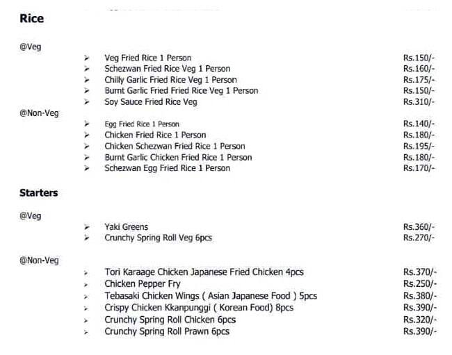 Aikya's Home Kitchen menu