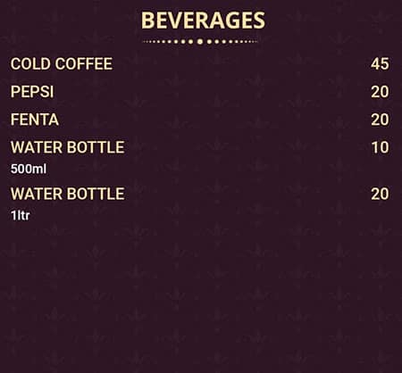 Fusion Fast Food menu