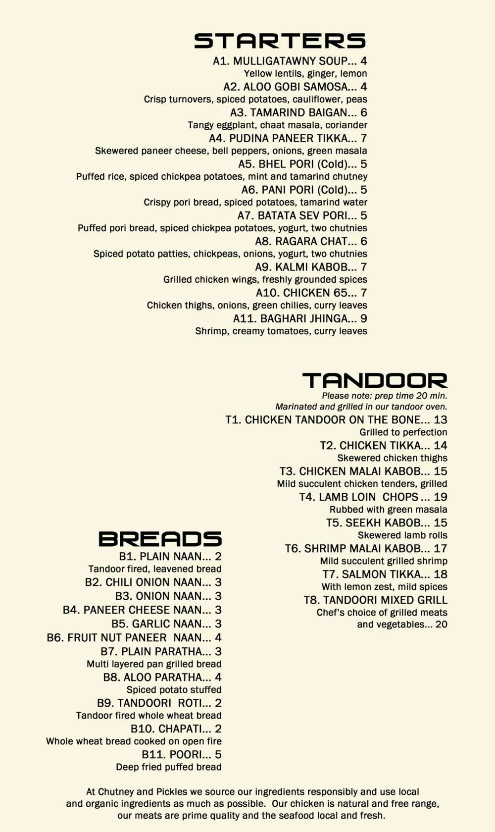 Chutney & Pickle Fine Indian Cuisine Menu Urbanspoon/Zomato