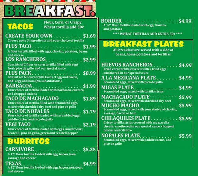 Taco Plus Mexican Restaurant & Grill Menu Urbanspoon/Zomato