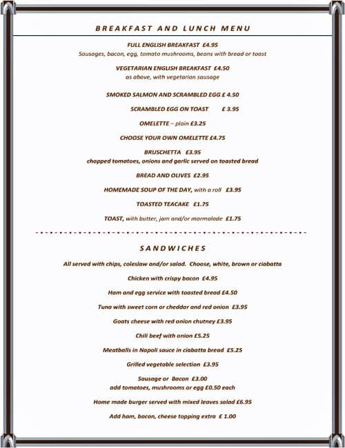 Menu at Da Lucia restaurant, Willerby