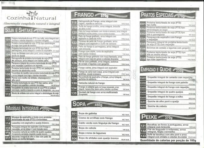 Mundo Verde cardápio