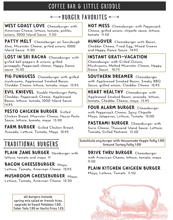 Menu at Little Griddle Dough restaurant, San Francisco, Market St