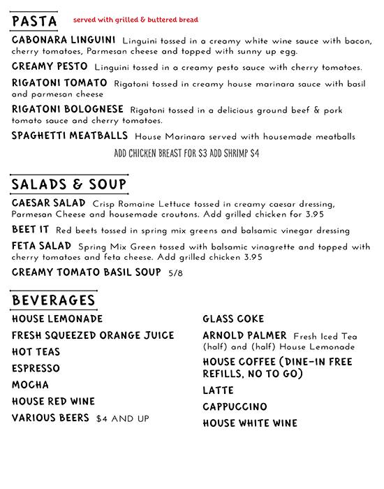 Menu at Little Griddle Dough restaurant, San Francisco, Market St