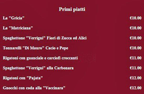 Menu di Sesto Quarto 