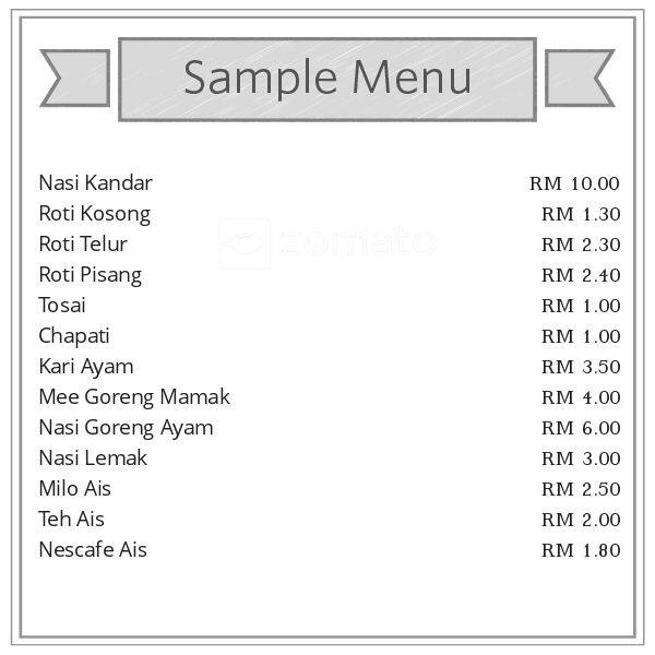 NB Damai, Damansara Damai Menu