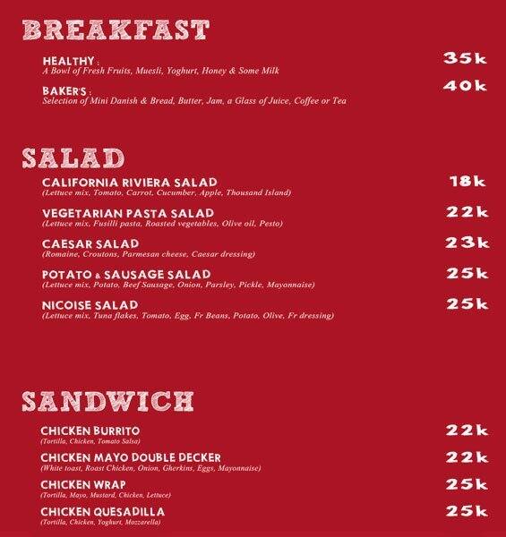 Baker's Corner Menu, Menu for Baker's Corner, Canggu, Bali Zomato