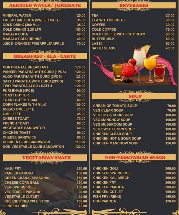 Menu of Anamika Hotel, Hajipur, Patna