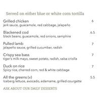 Pachamama Menu Menu For Pachamama Marylebone London