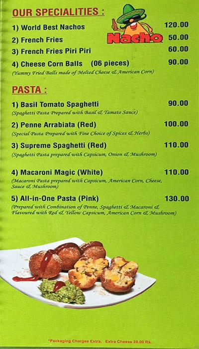 Slice Of Heaven menu