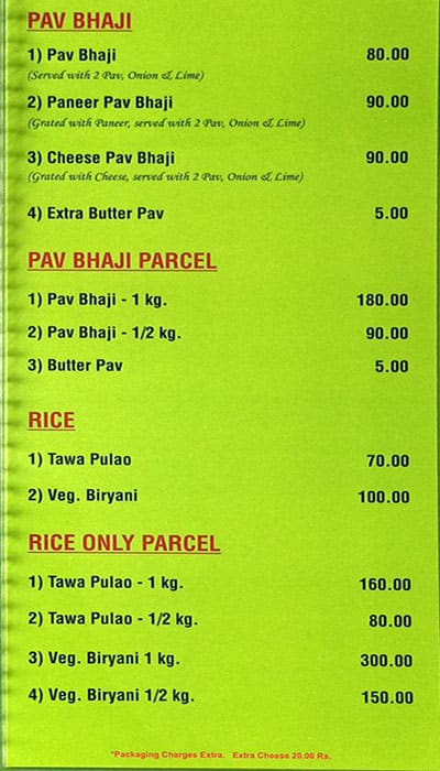 Slice Of Heaven menu