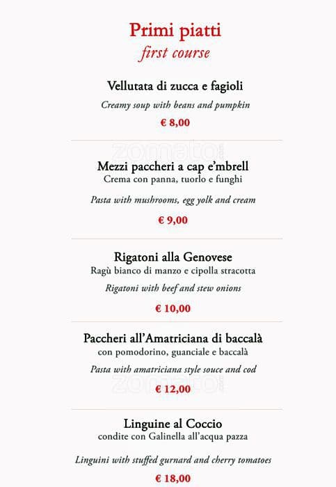 Menu di Casa Salefino 