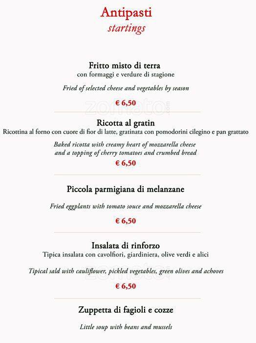 Menu di Casa Salefino 