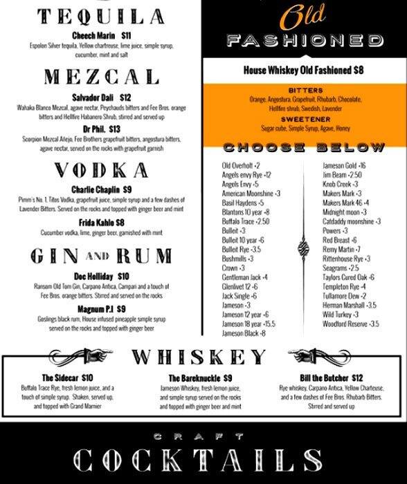 Menu at HandleBar, Austin, 121 E 5th St