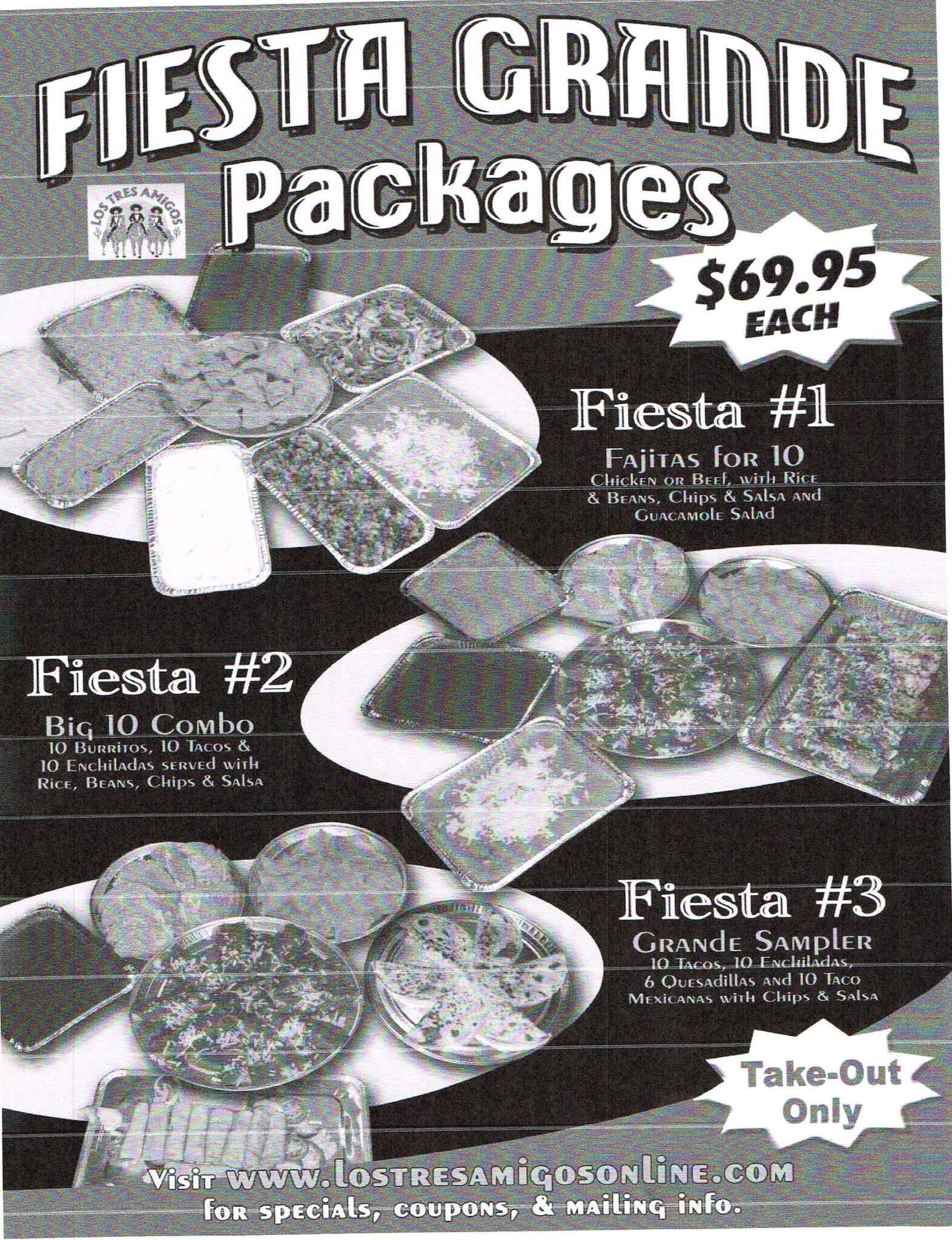Los Tres Amigos Menu, Menu for Los Tres Amigos, Canton, Detroit