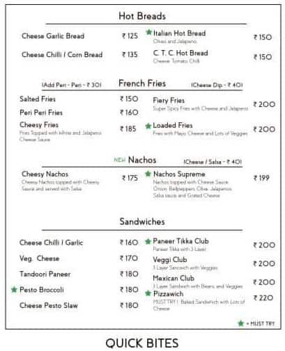 Menu of Basil Cafe And Bistro Gota Ahmedabad