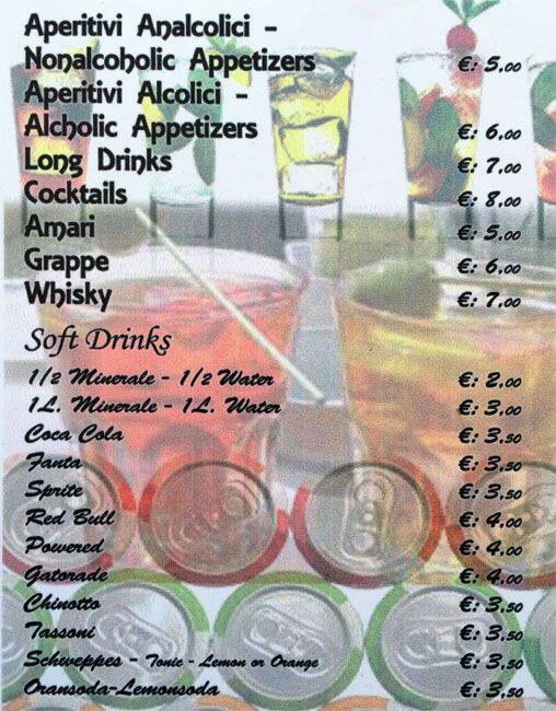 Menu di Caffetteria Faiola 