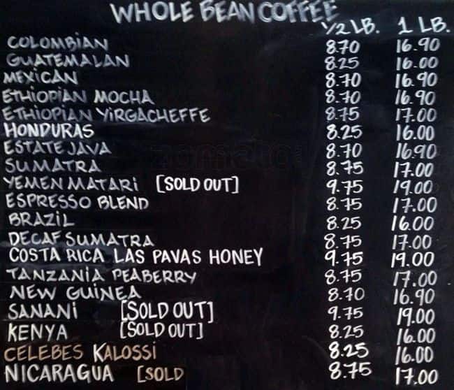 Drip Coffee a Dallas Foto del Menu con Prezzi Urbanspoon/Zomato